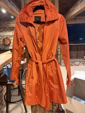 Cole Haan Bright Orange Satin-Like Jacket Liner